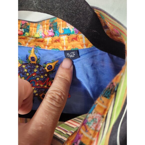 NWOT Robert Graham Mens Designer Shirt Boho Festival Rock XL - Picture 3 of 5